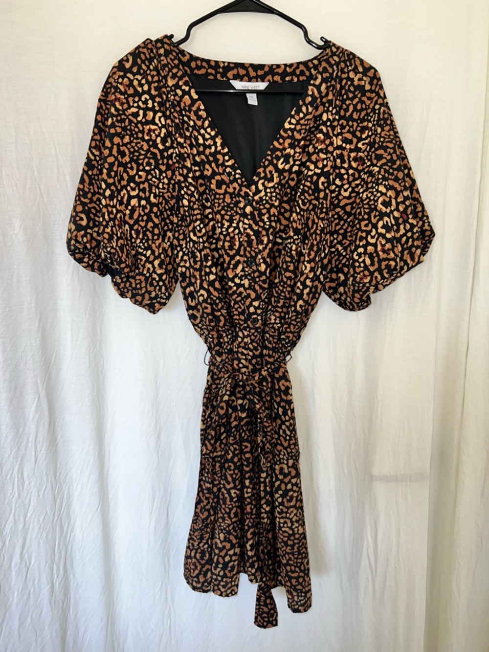Nine West women’s animal print dress size XXL fully lined balloon sleeves casual - Picture 1 of 15
